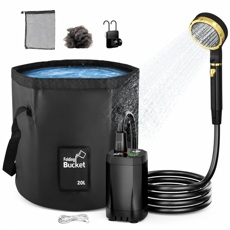 Oplaadbare Campingdouche – 20 L Emmer en Elektrische Pomp