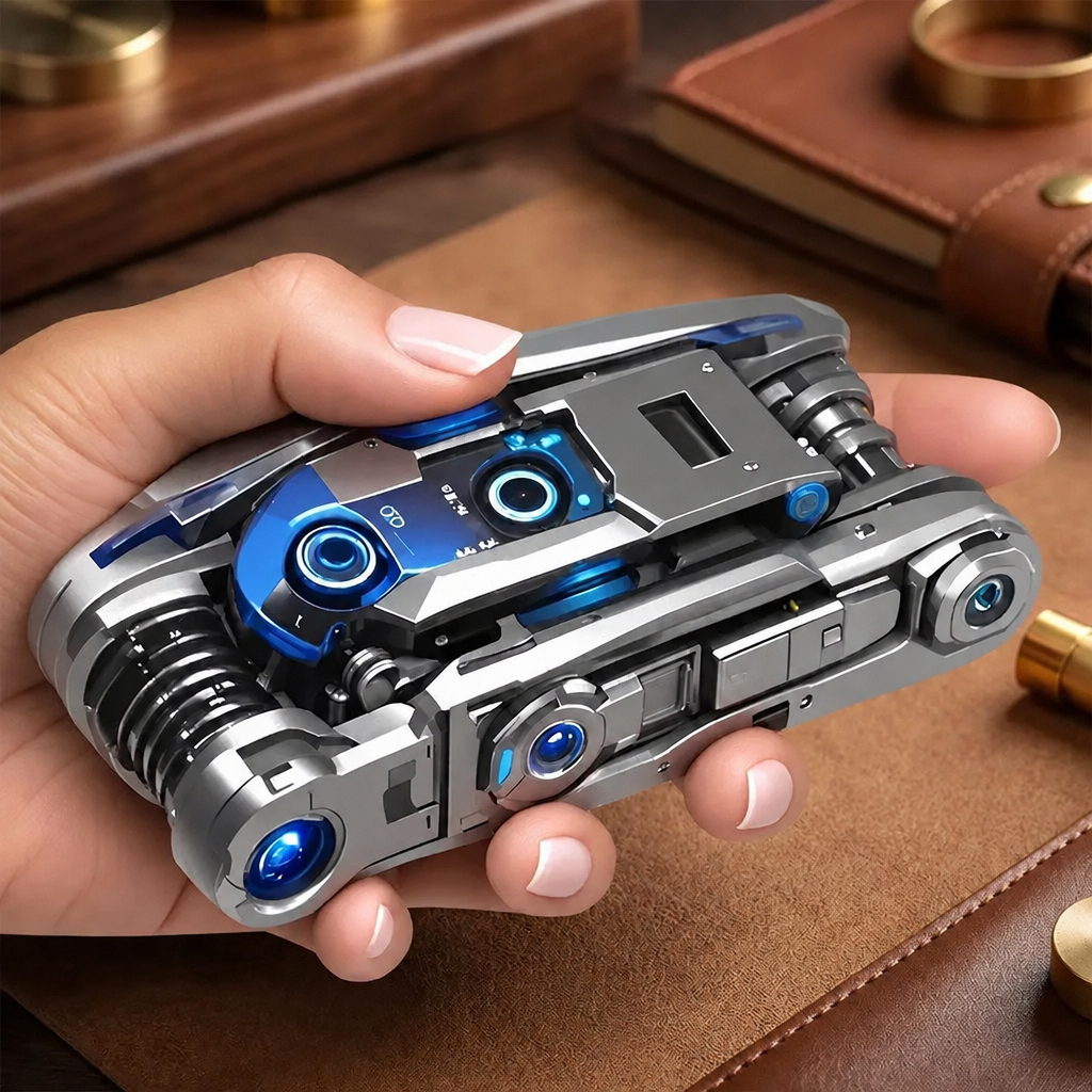 Hand houdt de inklapbare 16-in-1 multitool vast