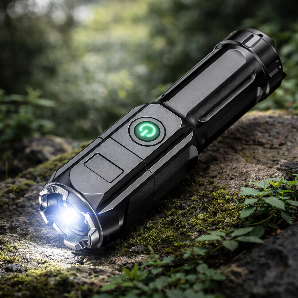 Wiederaufladbare LED-Taschenlampe mit Akkuanzeige