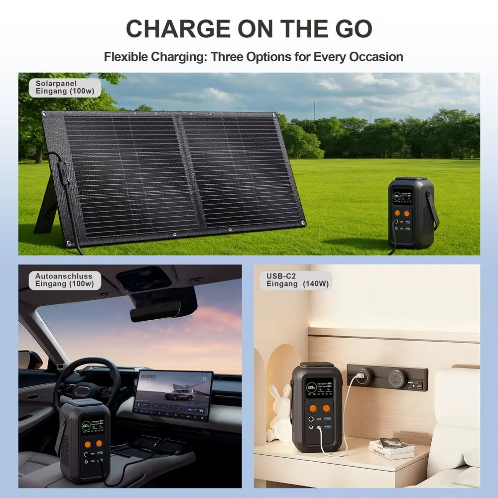 Powerstation 200W 60,000mAh LiFePO4 - Portable with Solar Panel Support 