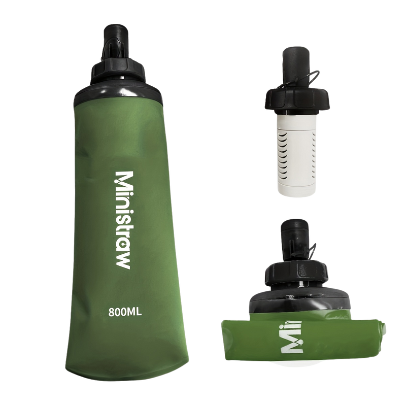 Ministraw Waterfilterfles 800 ml opvouwbaar