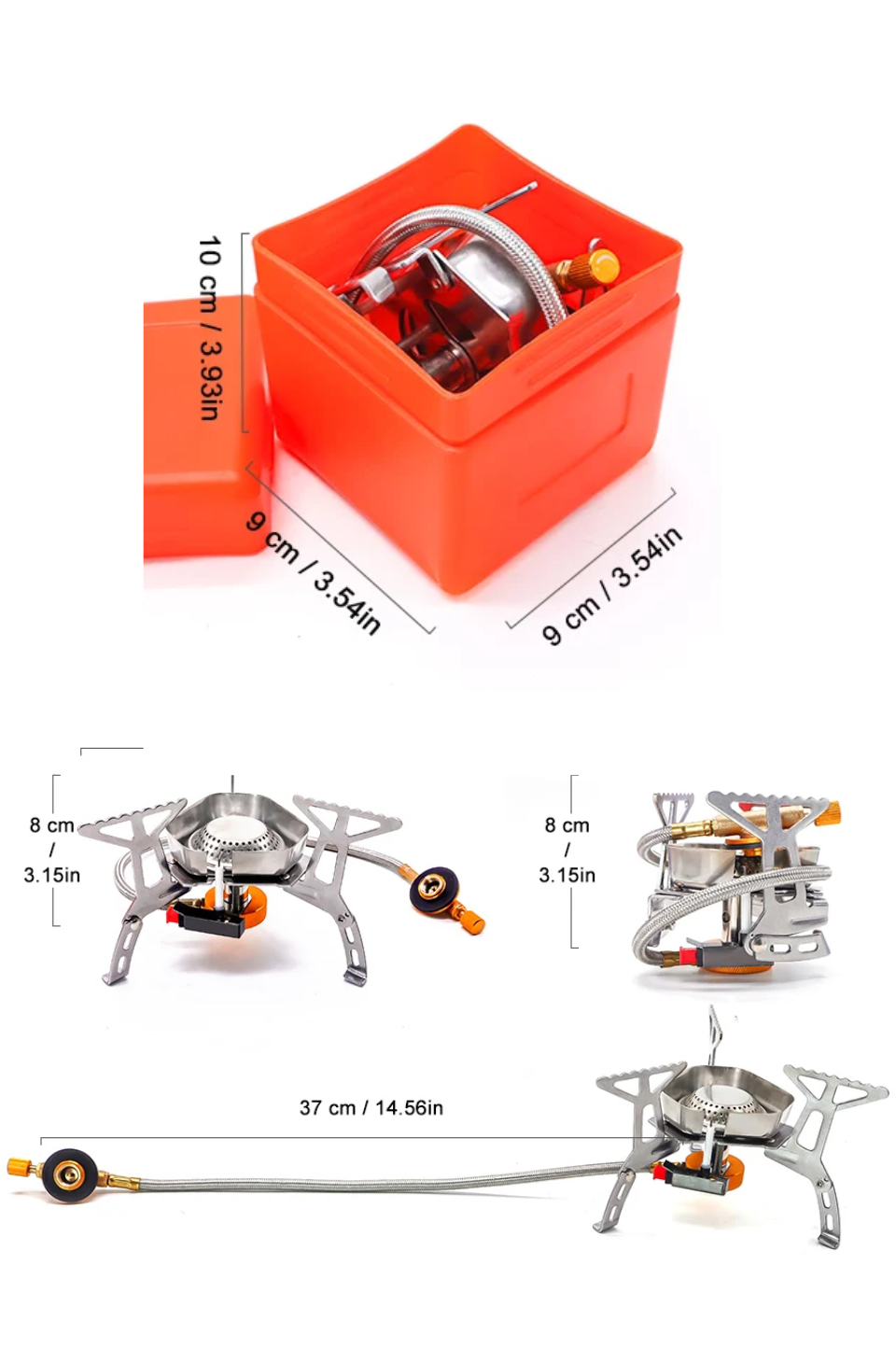 Foldable stove with storage box and dimensions