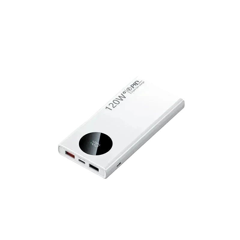 Weiße 30.000-mAh-Powerbank mit USB-C-Eingang