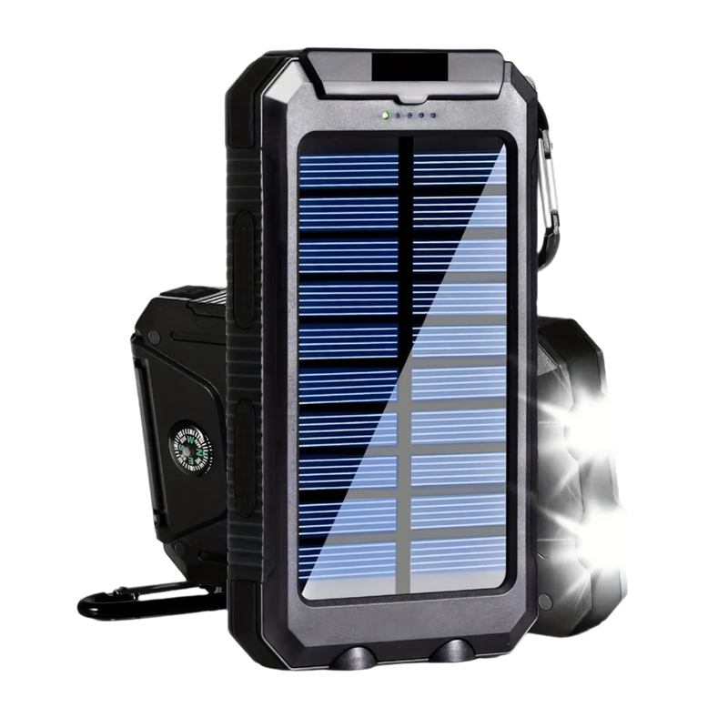 Solar Powerbank op Zonne-energie - 20.000 mAh met zaklamp