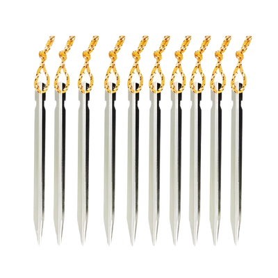 tentharingen en grondpinnen in het zilver