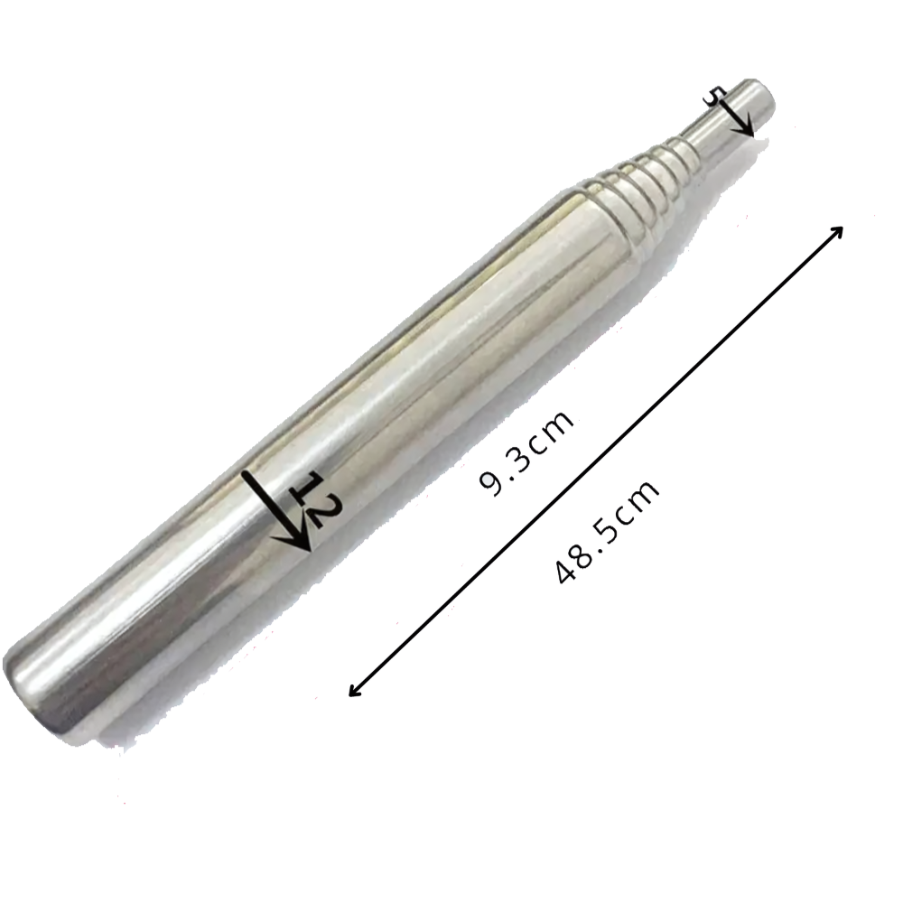 Stainless steel fire blowpipe with retracted and extended dimensions