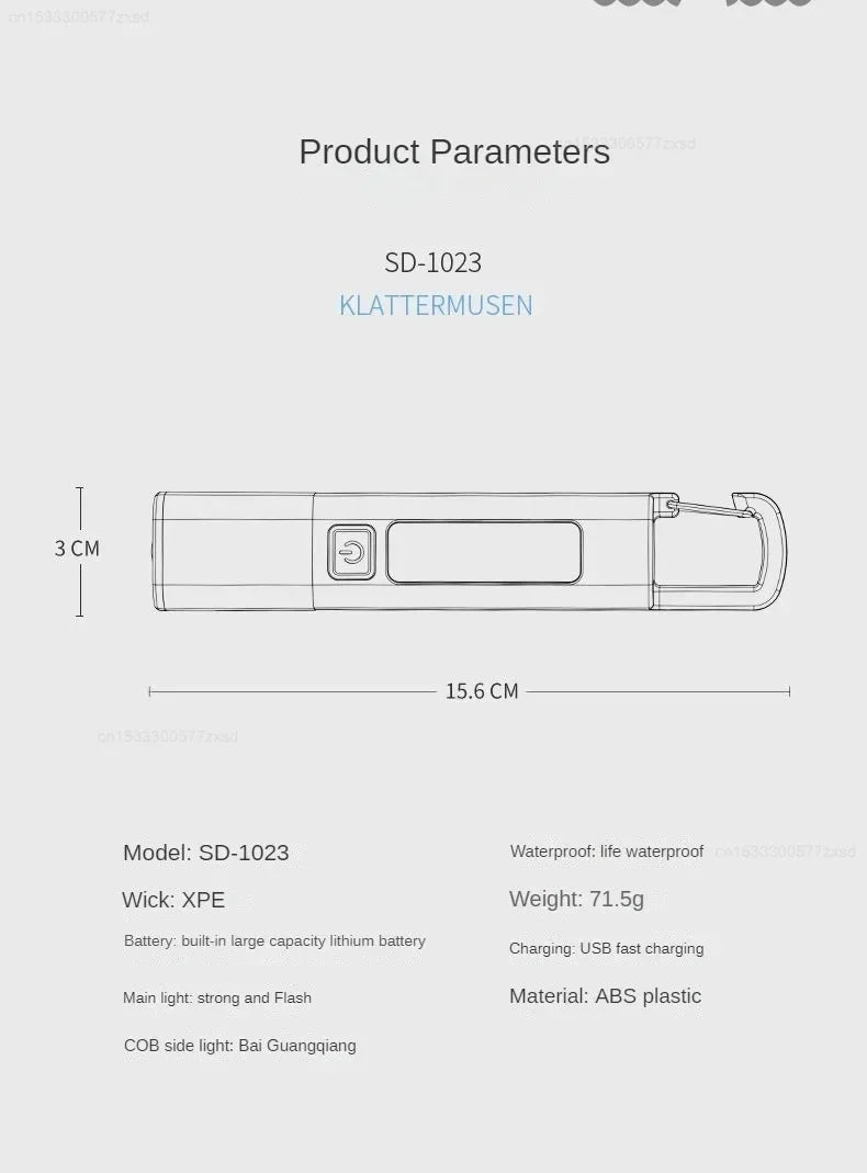 Productspecificaties van de Xiaomi buiten LED-zaklamp